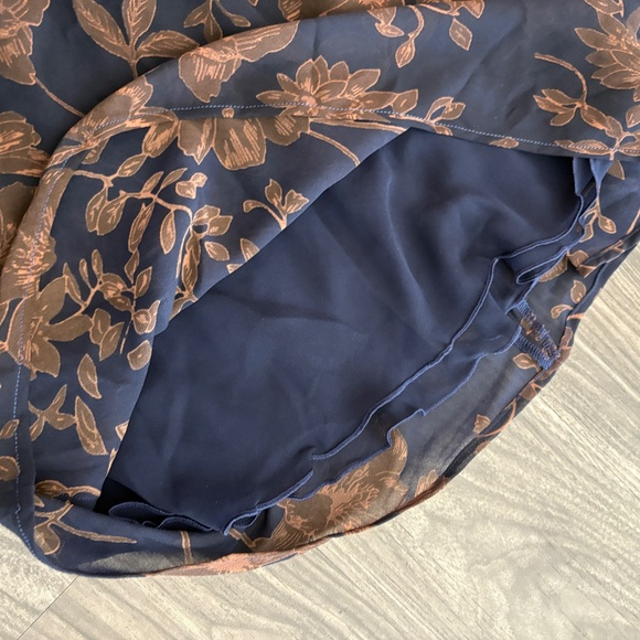 NEW Park & Fifth Chelsea Dress XS Blue and Brown Floral Strapless Maxi Scarf - Picture 9 of 13